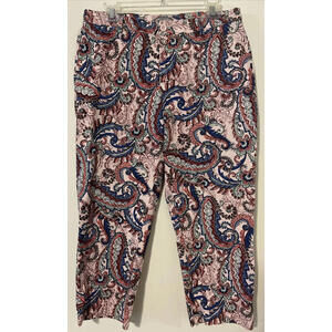 Jessica London Womens Size 12w Pink Floral Stretchy Capris! M806